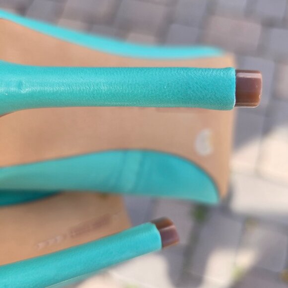 Sz 8 NWOTs Vince Camuto "Savilla" Pointed-Toe Leather Pumps Seafoam Green - Picture 8 of 9